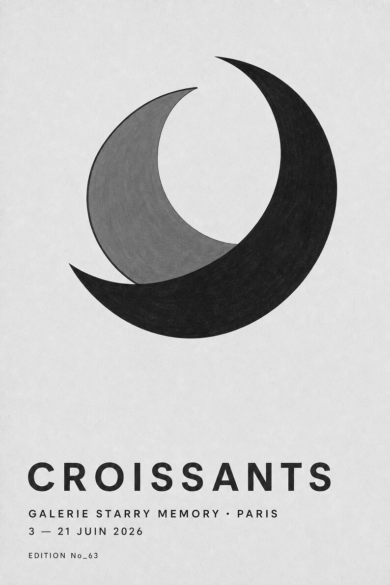 Croissants | Abstract Wall Art | Modern Gallery Poster | Minimalist Print | Printed & Shipped image 10