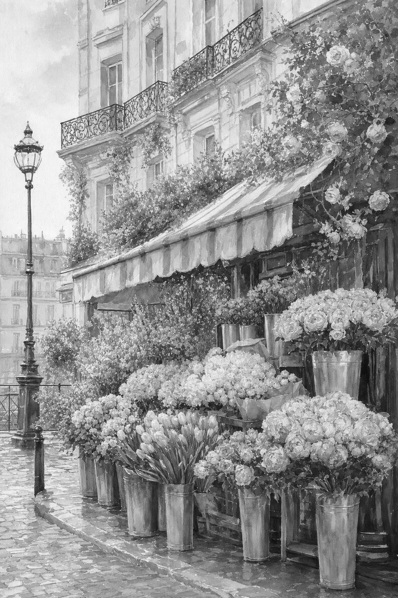 Paris Flower Market Poster | Soft Painting France Wall Art | Parisian Floral Travel Print | Printed & Shipped image 10