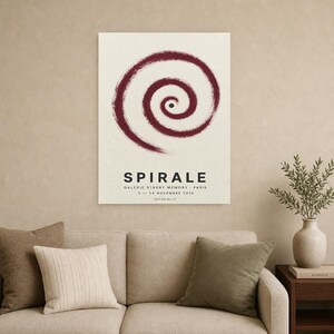 Spiraal | Abstracte muurkunst | Moderne galerijposter | Minimalistische print | Gedrukt en verzonden afbeelding 9