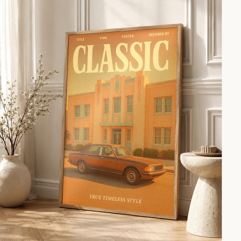 Póster retro clásico | Impresión de arte de pared vintage de los años 70 | Impresión de revista estética ? Regalo de decoración retro de med imagen 1