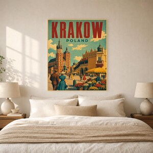 Krakow Travel Poster | Vintage Old Square Print | Poland Wall Art | Printed & Shipped image 6