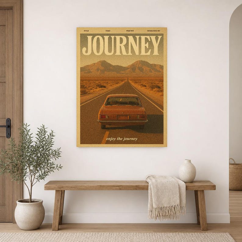 Cartel retro del viaje | Impresión de arte de pared vintage de los años 70 | Impresión de revista estética ? Regalo de decoración retro de m imagen 16
