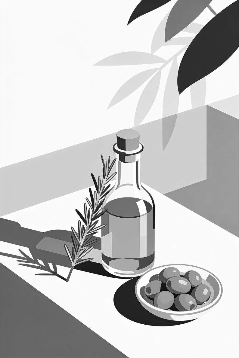 Mediterraner Olivenöl-Küchendruck | Dolce Vita Italienischer Wandkunstdruck | Esszimmer-Sommerdekoration Bild 17