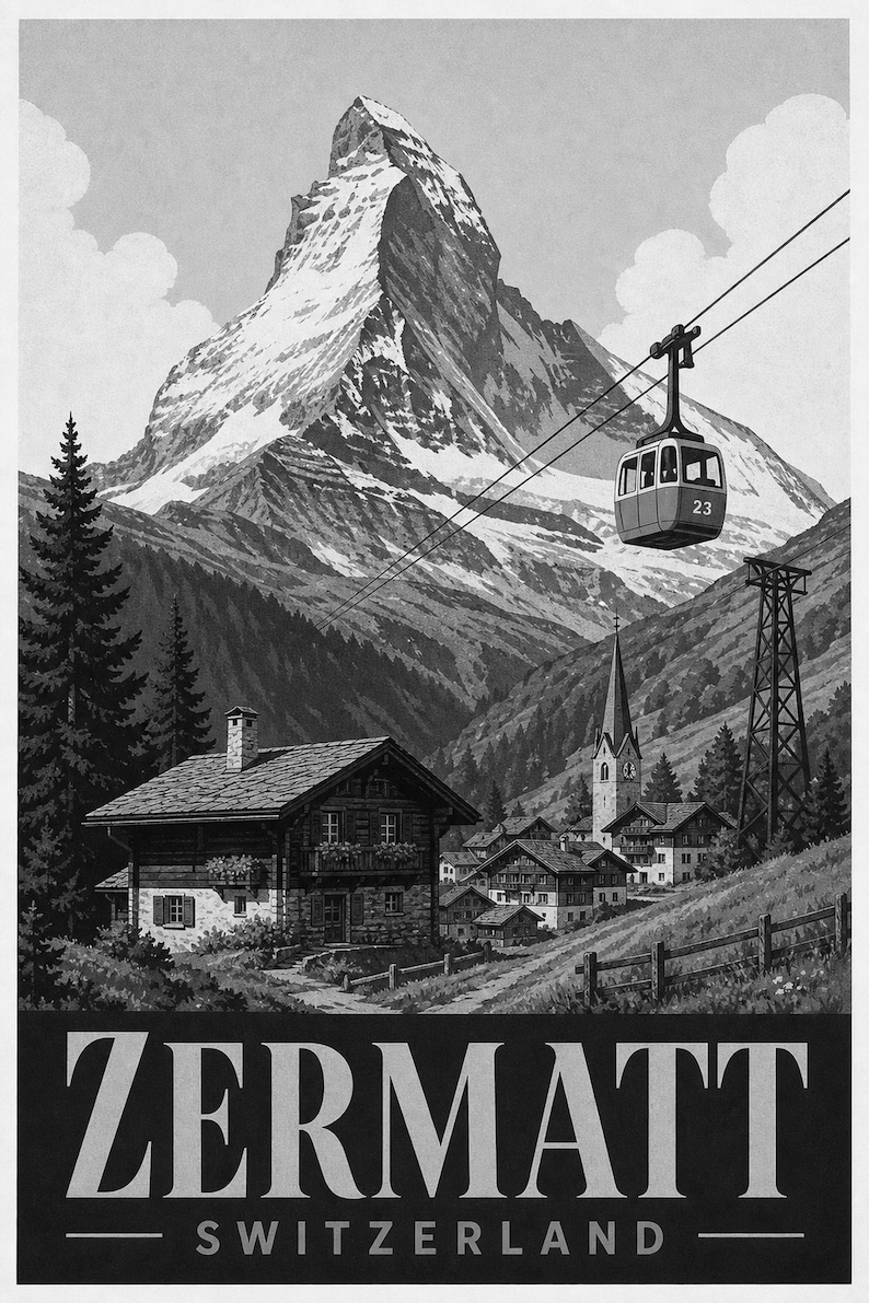 Zermatt Matterhorn Vintage 70S image 10