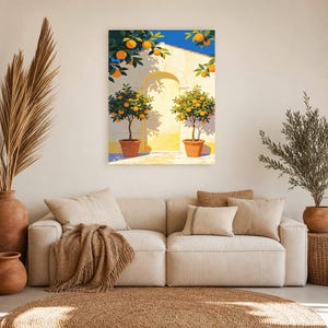 Mediterranean Orange Tree Kitchen Print | Dolce Vita Italian Wall Art Print | Dining Room Summer Decor image 11