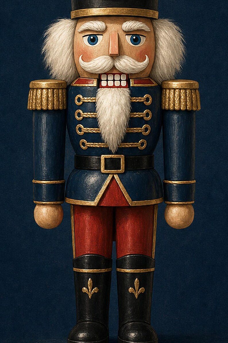 Wiener Weihnachtsmarkt Nussknacker Wandkunst | Österreich Urlaubsposter | Vintage Weihnachtsdruck | Festliches Soldatendekor Bild 3