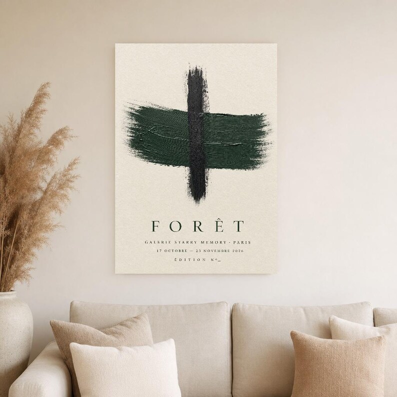 Forest | Abstract Wall Art | Modern Gallery Poster | Forest Green Minimalist Print | Printed & Shipped image 4