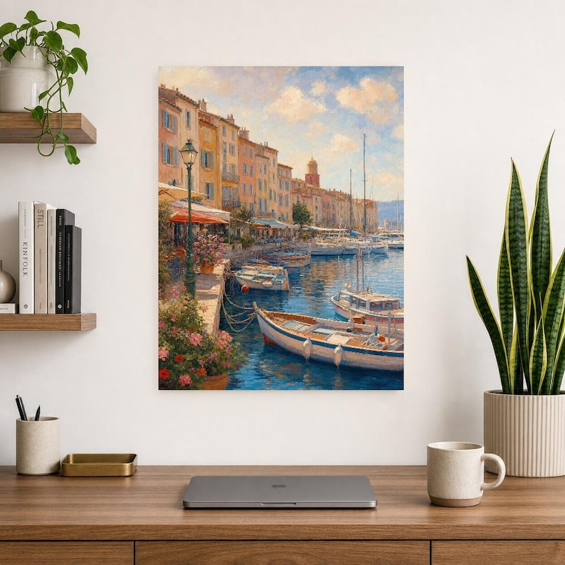 Saint-Tropez-Reiseposter | Kunstdruck der französischen Riviera | Wandbild mit Küstenmotiven aus Frankreich | Gedruckt & Versand Bild 8