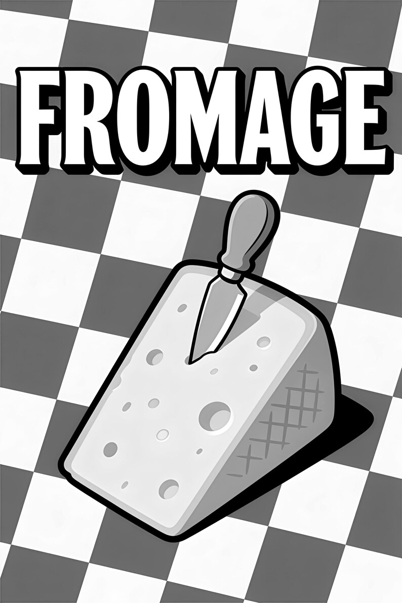 Kaas keuken kunst aan de muur print | Retro Bistro Voedselposter | Maximalistische Franse keukenprint | Eetkamerdecoratie afbeelding 17