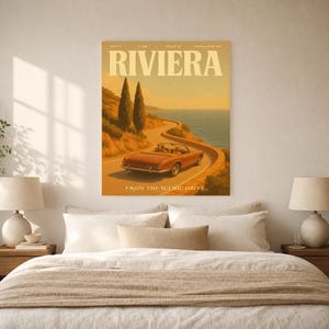 Riviera Retro Poster | Vintage 70s Wall Art Print | Aesthetic Magazine Print | Mid Century Retro Decor Gift image 9