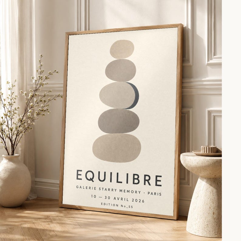 Balance | Abstract Wall Art | Modern Gallery Poster | Minimalist Print | Printed & Shipped image 1