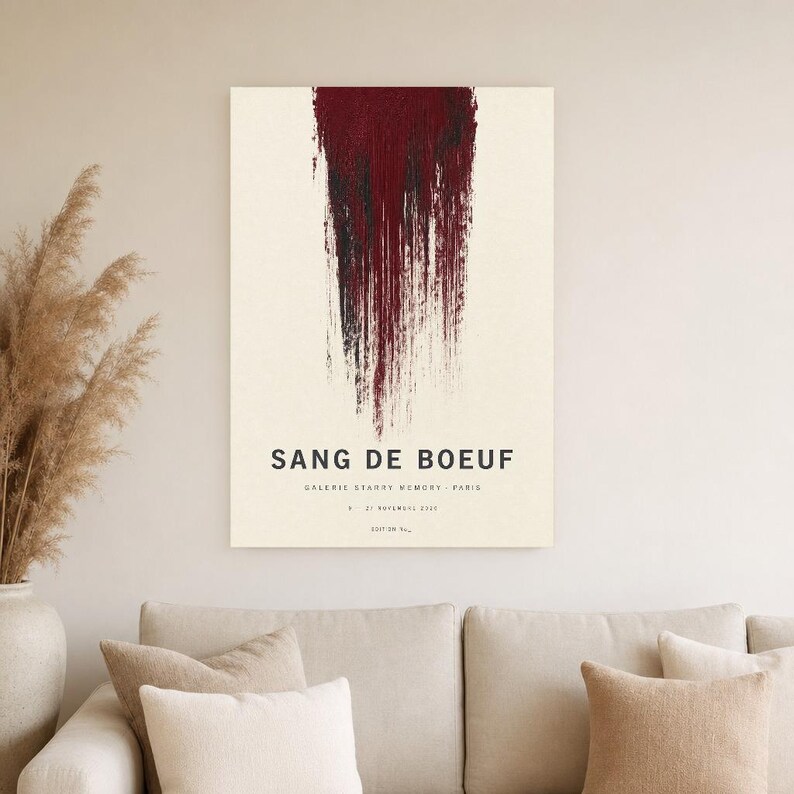 Ox Blood | Abstract Wall Art | Modern Gallery Poster | Minimalist Print | Printed & Shipped image 4