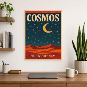 Cosmos Retro Poster | Vintage 70s Wall Art Print | Aesthetic Magazine Print | Mid Century Retro Decor Gift image 10