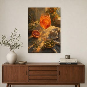 Golden Aperitivo Hour Wall Art | Spritz Citrus Food Still Life Poster | Kitchen Wall Art Print | Bar Cart Decor image 2