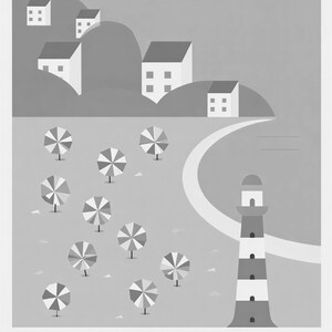 Zestaw grafik ściennych „Saffron Coastal Travel” | Plakat retro z plażą | Wydruk w galerii Seaside zdjęcie 10