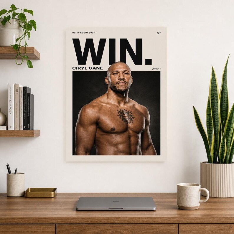 Ciryl Gane Poster | UFC Heavyweight Bout MMA Magazine Wall Art Print | Fight Night Decor image 8