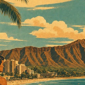 Honolulu Travel Poster | Vintage Hawaii Print | USA Wall Art | Printed & Shipped image 3