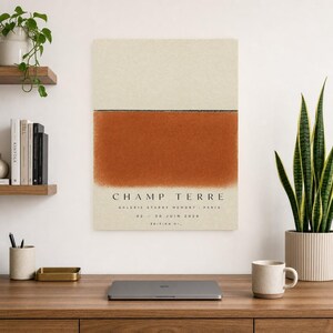 Erdfeld | Abstrakte Wandkunst | Modernes Galerieposter | Minimalistischer Druck in Terrakotta und Schwarz | Gedruckt & Versand Bild 12
