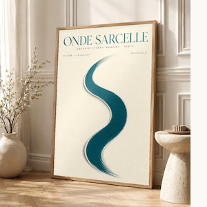 Türkiswelle | Abstrakte Wandkunst | Modernes Galerieposter | Minimalistischer Druck | Gedruckt & Versand Bild 1