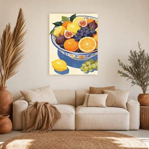 Mediterranean Fruit Bowl Kitchen Print | Dolce Vita Italian Wall Art Print | Dining Room Summer Decor image 11
