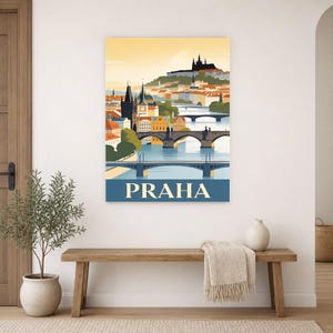 Póster de viaje vintage de Praga | Impresión de arte retro de la ciudad checa ? Decoración de pared de regalo de inauguración de la casa imagen 16