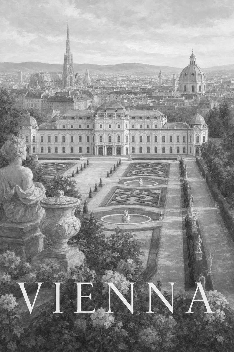 Vienna Travel Poster | Soft Painting Austria Wall Art | Named City Art Print | Printed & Shipped image 10