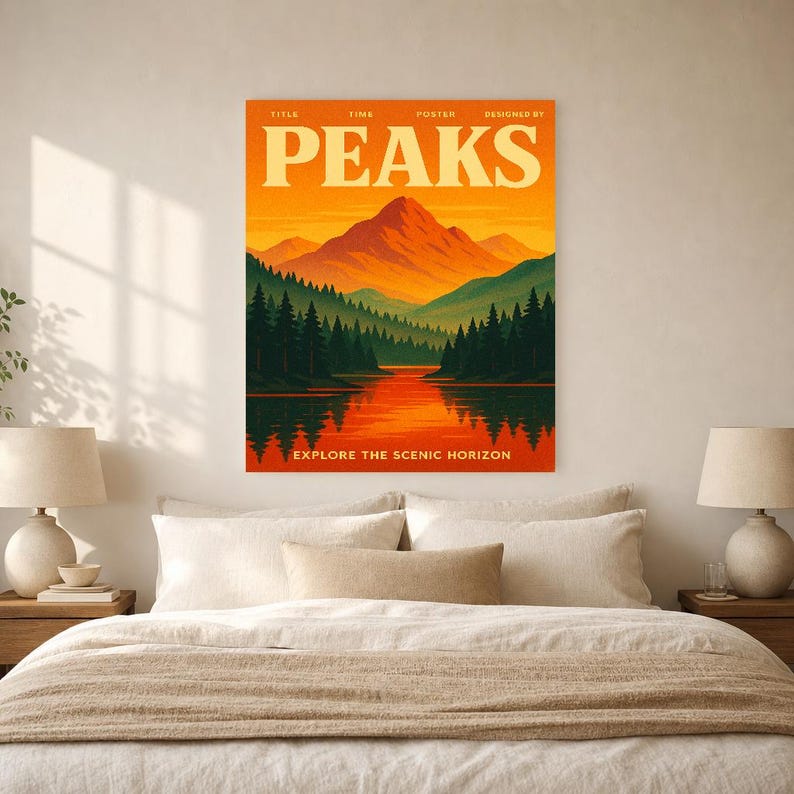 Peaks Retro Poster | Vintage 70s Wall Art Print | Aesthetic Magazine Print | Mid Century Retro Decor Gift image 6