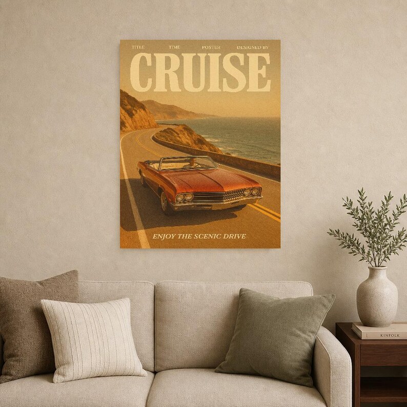 Cartel retro de crucero | Impresión de arte de pared vintage de los años 70 | Impresión de revista estética ? Regalo de decoración retro de imagen 12