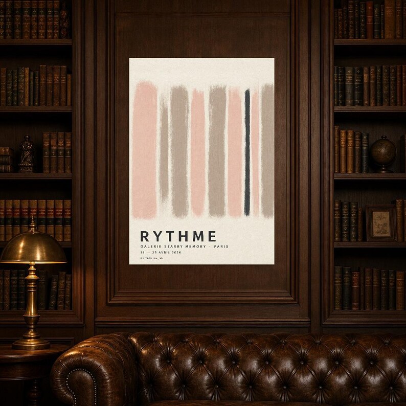 Rytm | Abstrakcyjna sztuka ścienna | Nowoczesny plakat galeryjny | Minimalistyczny wydruk | Wydruk i wysyłka zdjęcie 5