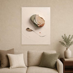 Wandbild im Wabi-Sabi-Stil | Organisches, abstraktes Poster mit Struktur | Warmer, minimalistischer Kunstdruck fürs Wohnzimmer Bild 9