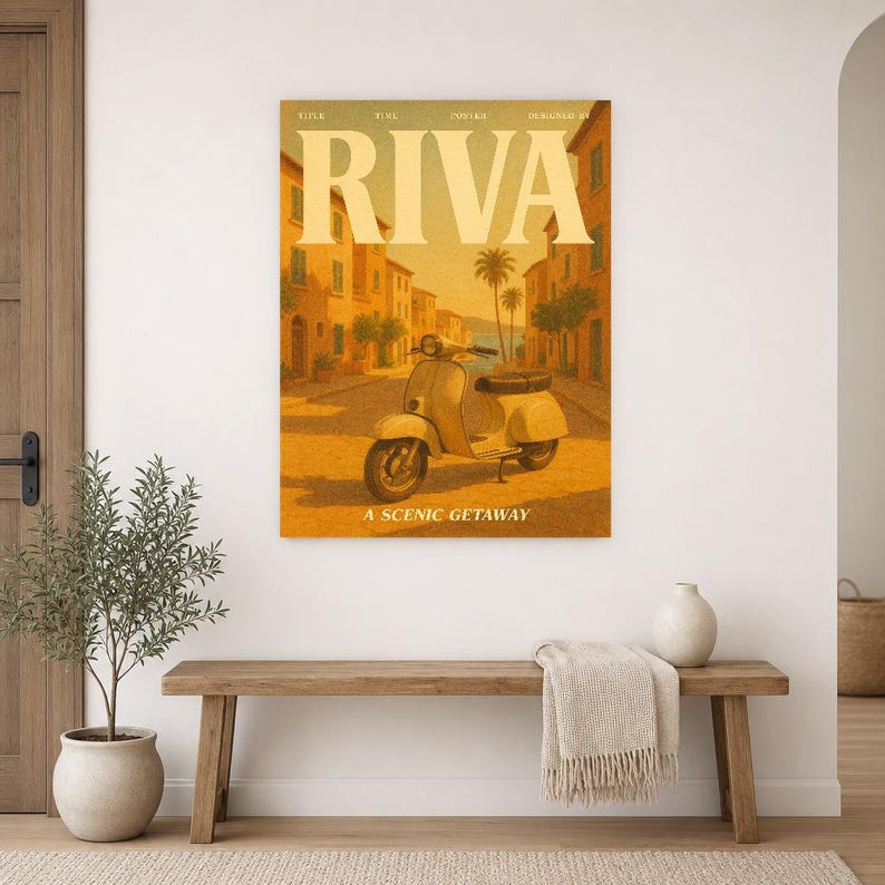 Riva Retro Poster | Vintage 70s Wall Art Print | Aesthetic Magazine Print | Mid Century Retro Decor Gift image 14