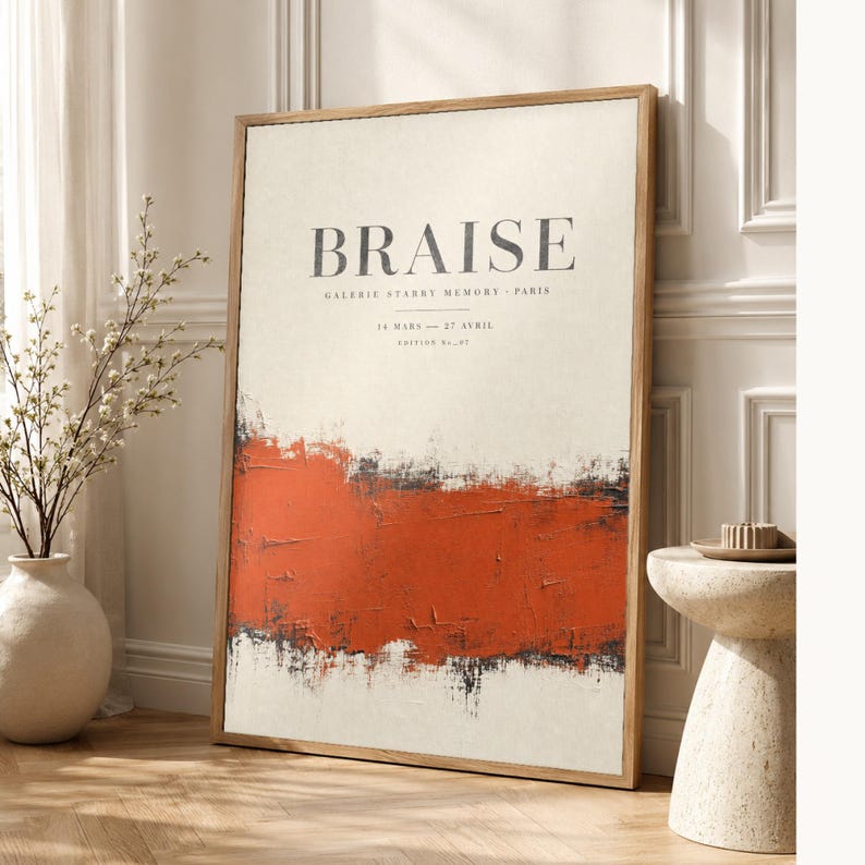 Ember | Abstract Wall Art | Modern Gallery Poster | Minimalist Print | Printed & Shipped image 1