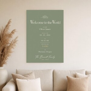 Welcome to the World Baby Wall Art Print | Personalized Birth Stats Print | New Baby Nursery Poster | Custom Birth Announcement Gift image 4