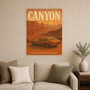 Canyon Retro Poster | Vintage 70s Wall Art Print | Aesthetic Magazine Print | Mid Century Retro Decor Gift image 12