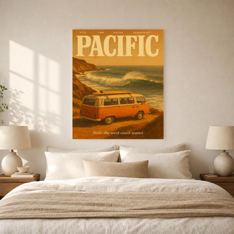 Pacific Retro Poster | Vintage 70s Wall Art Print | Aesthetic Magazine Print | Mid Century Retro Decor Gift image 6