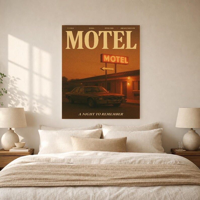 Retro Motel Poster | Vintage 70s Wall Art Print | Aesthetic Magazine Print | Mid Century Retro Decor Gift image 9