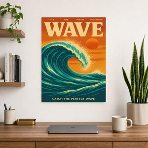 Wave Retro Poster | Vintage 70s Wall Art Print | Aesthetic Magazine Print | Mid Century Retro Decor Gift image 13