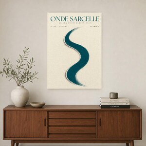 Türkiswelle | Abstrakte Wandkunst | Modernes Galerieposter | Minimalistischer Druck | Gedruckt & Versand Bild 2