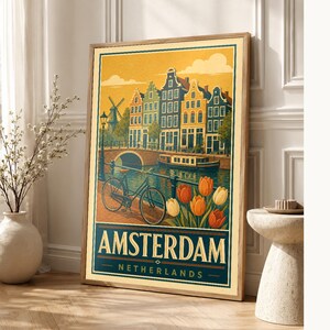 Vintage Amsterdam Canal image 1