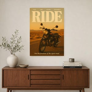 Ride Retro Poster | Vintage 70s Wall Art Print | Aesthetic Magazine Print | Mid Century Retro Decor Gift image 3