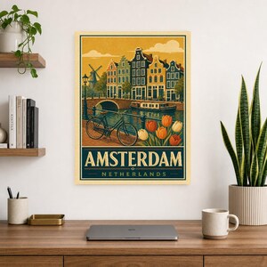 Vintage Amsterdam Canal image 8