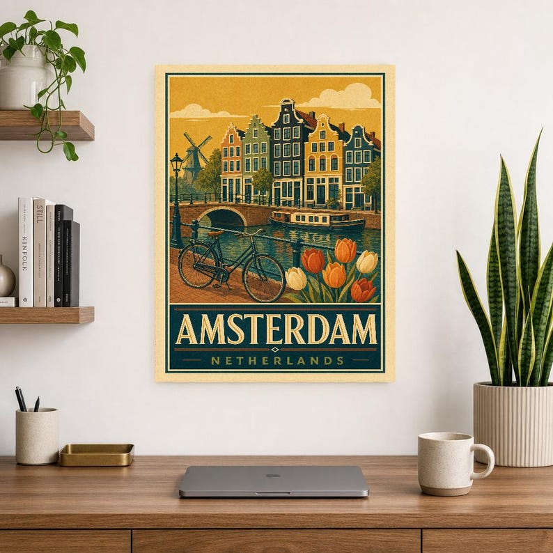 Vintage Amsterdam Canal image 8