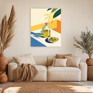 Mediterraner Olivenöl-Küchendruck | Dolce Vita Italienischer Wandkunstdruck | Esszimmer-Sommerdekoration Bild 11