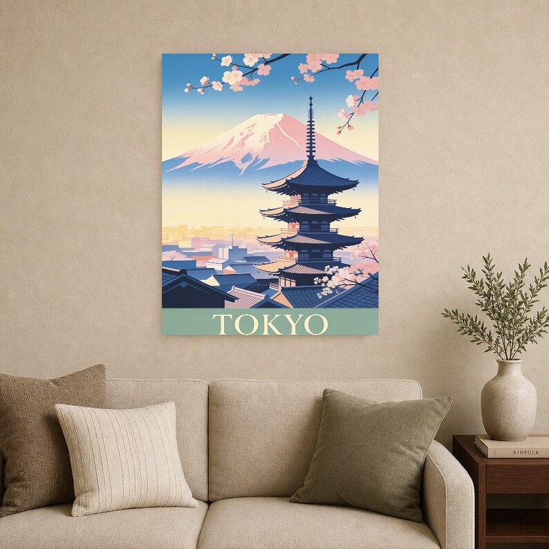 Tokyo Vintage Travel Poster | Retro Japan City Art Print | Housewarming Gift Wall Decor image 15
