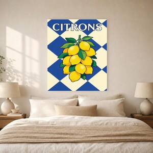 Lemon Kitchen Wall Art Print | Retro Bistro Citrus Poster | French Maximalist Kitchen Print | Dining Room Decor image 6