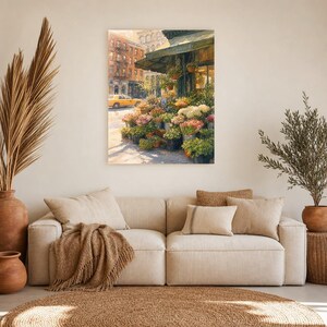 Póster del Mercado de Flores de Nueva York | Pintura suave para pared de Nueva York | Lámina floral de viaje | Impreso y enviado imagen 7