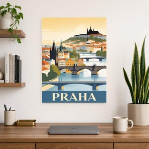 Póster de viaje vintage de Praga | Impresión de arte retro de la ciudad checa ? Decoración de pared de regalo de inauguración de la casa imagen 10