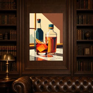 Negroni Cocktail Wall Art | Retro Bar Cart Poster | Vintage Aperitivo Kitchen Print image 4