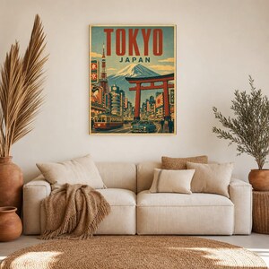 Tokio-Reiseposter | Vintage-Druck des Berges Fuji | Japanische Wandkunst | Gedruckt & Versand Bild 7