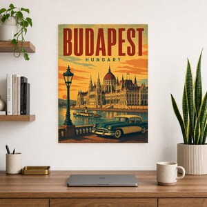 Budapest Travel Poster | Vintage Parliament Print | Hungary Wall Art | Printed & Shipped image 8